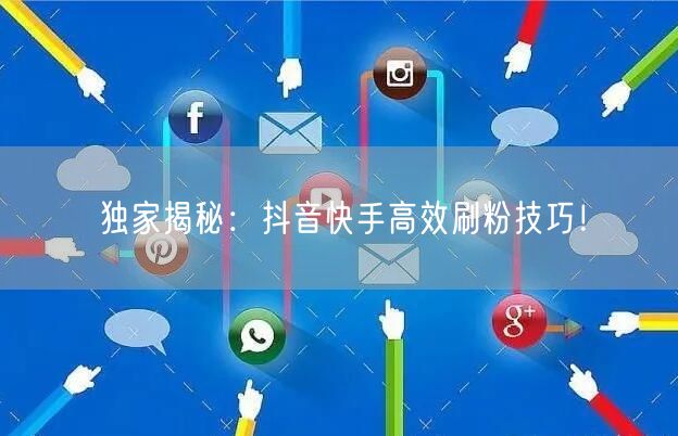 独家揭秘:抖音快手高效刷粉技巧!